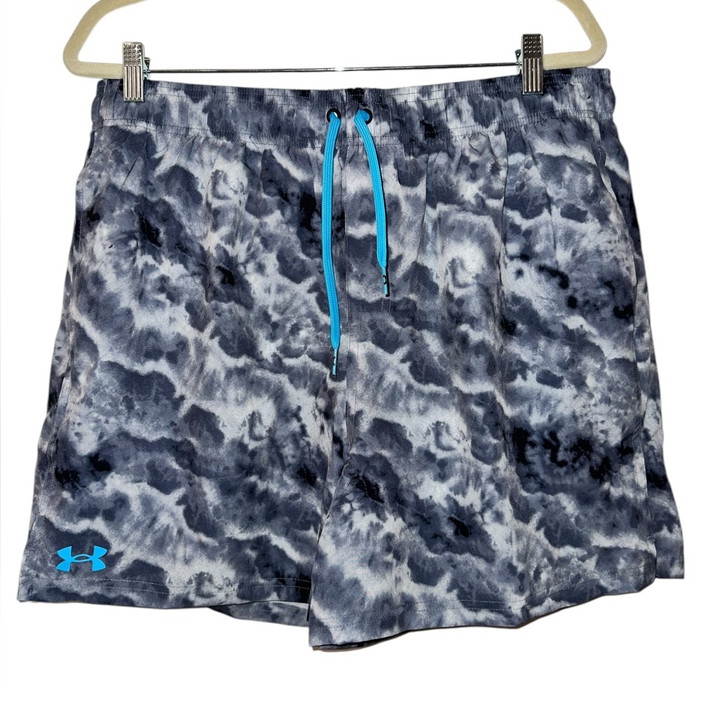 Under Armour Men's Gray and Blue Swim Trunks Size XL